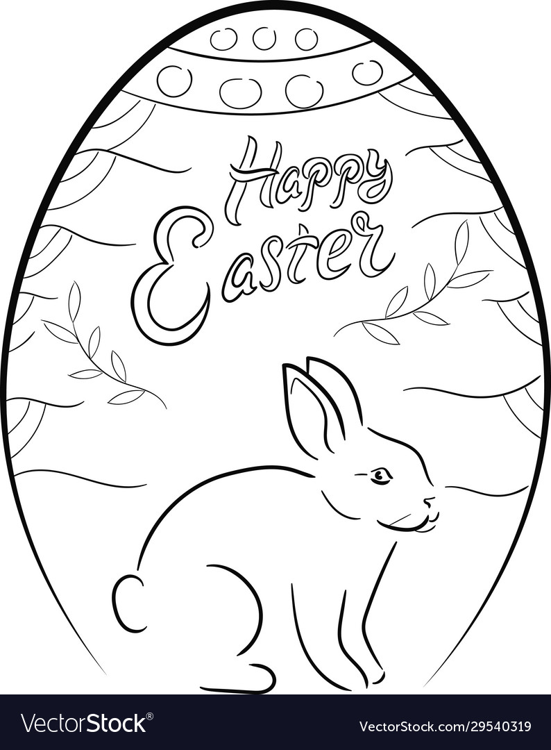 Rabbit and easter eggs Royalty Free Vector Image