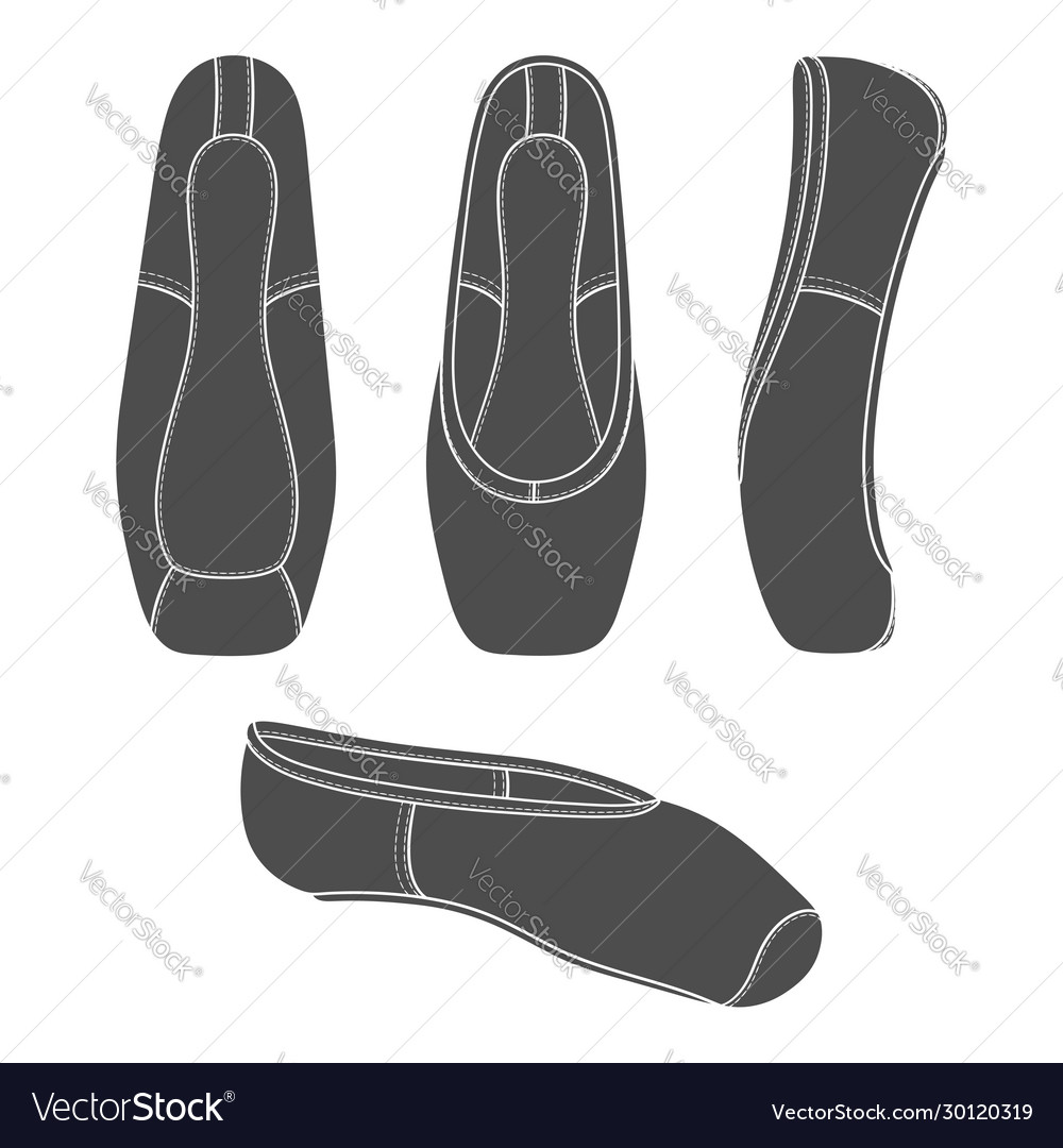 Set with pointe shoes Royalty Free Vector Image