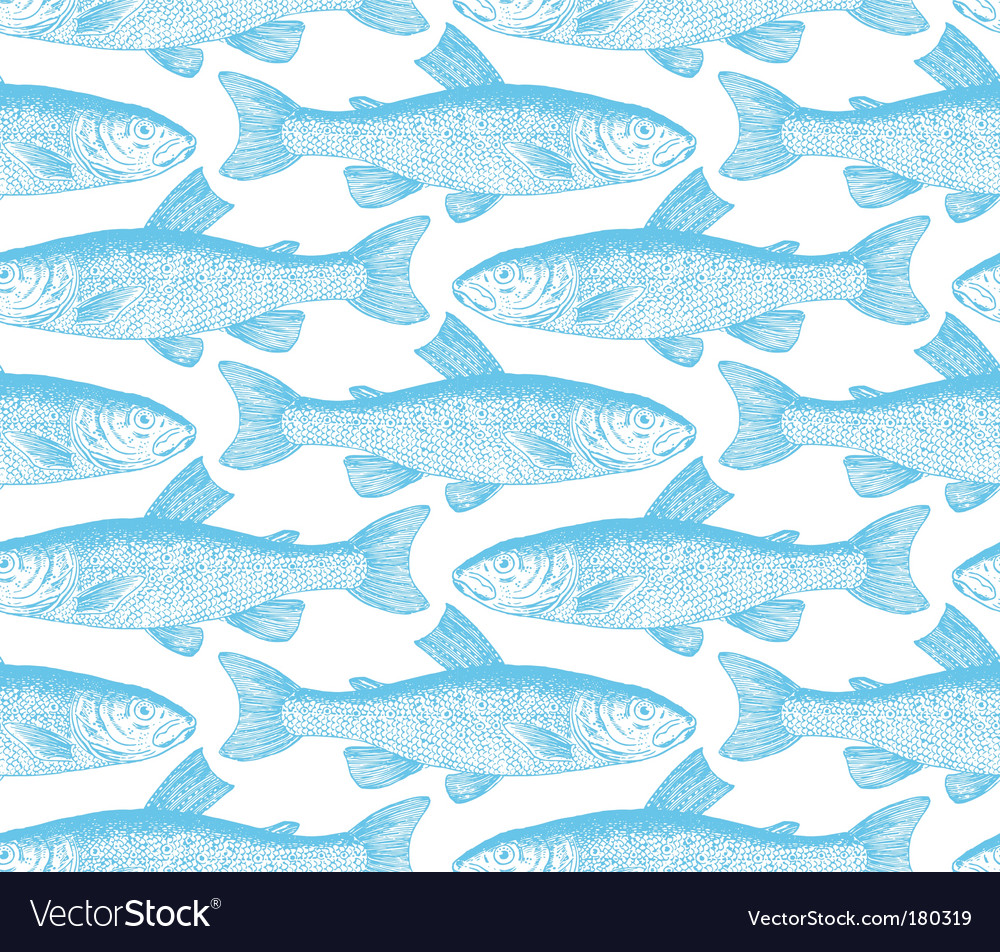 Download Vintage fish pattern Royalty Free Vector Image