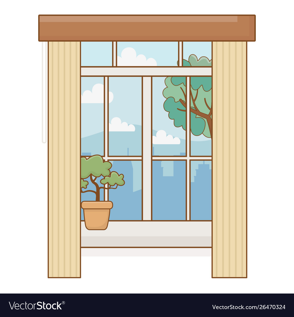 Home window and landscape design Royalty Free Vector Image