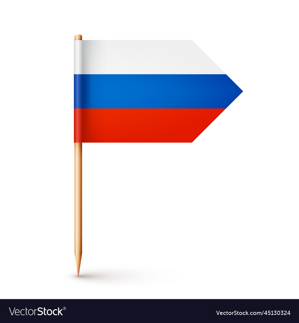 Realistic russian toothpick flag souvenir from Vector Image