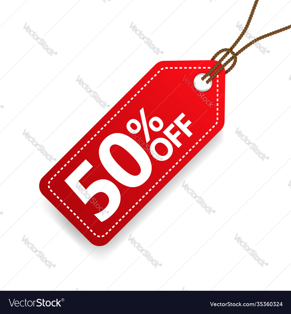 Special Offer Sign Price Tag For 50 Discount Vector Image
