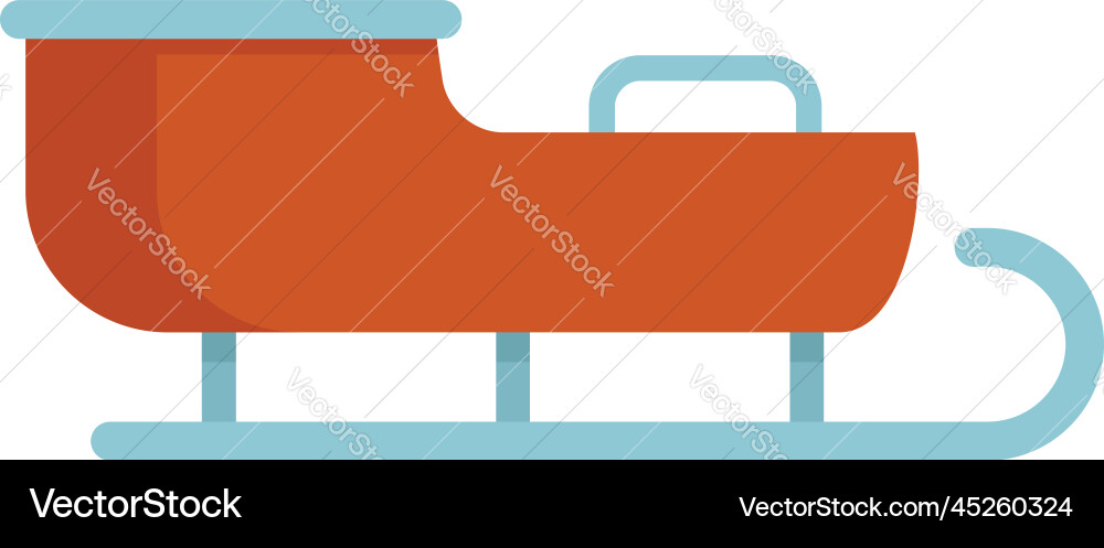 Winter sleigh icon flat santa sledge Royalty Free Vector