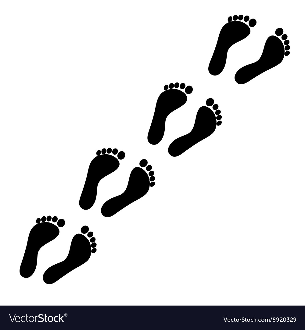 Black Silhouette Footprints Royalty Free Vector Image