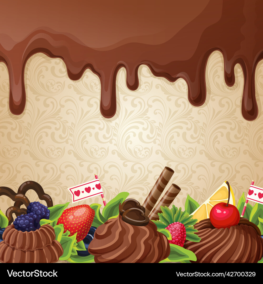 Chocolate sweets background Royalty Free Vector Image