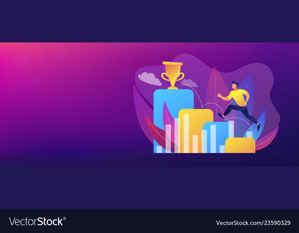 On the way to success concept banner header Vector Image