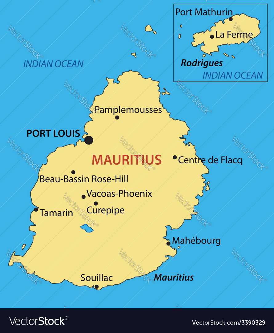 Republic of mauritius - map Royalty Free Vector Image