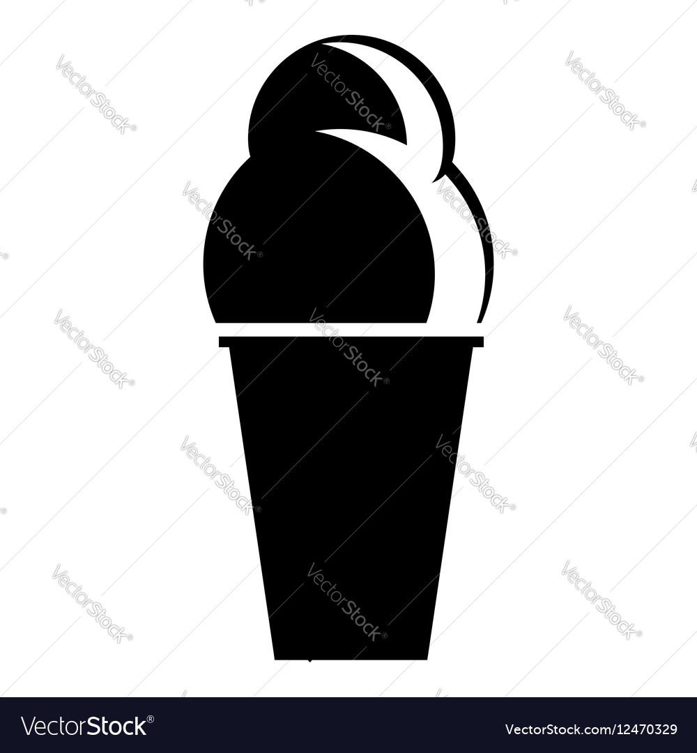 Vanilla ice cream icon simple style Royalty Free Vector