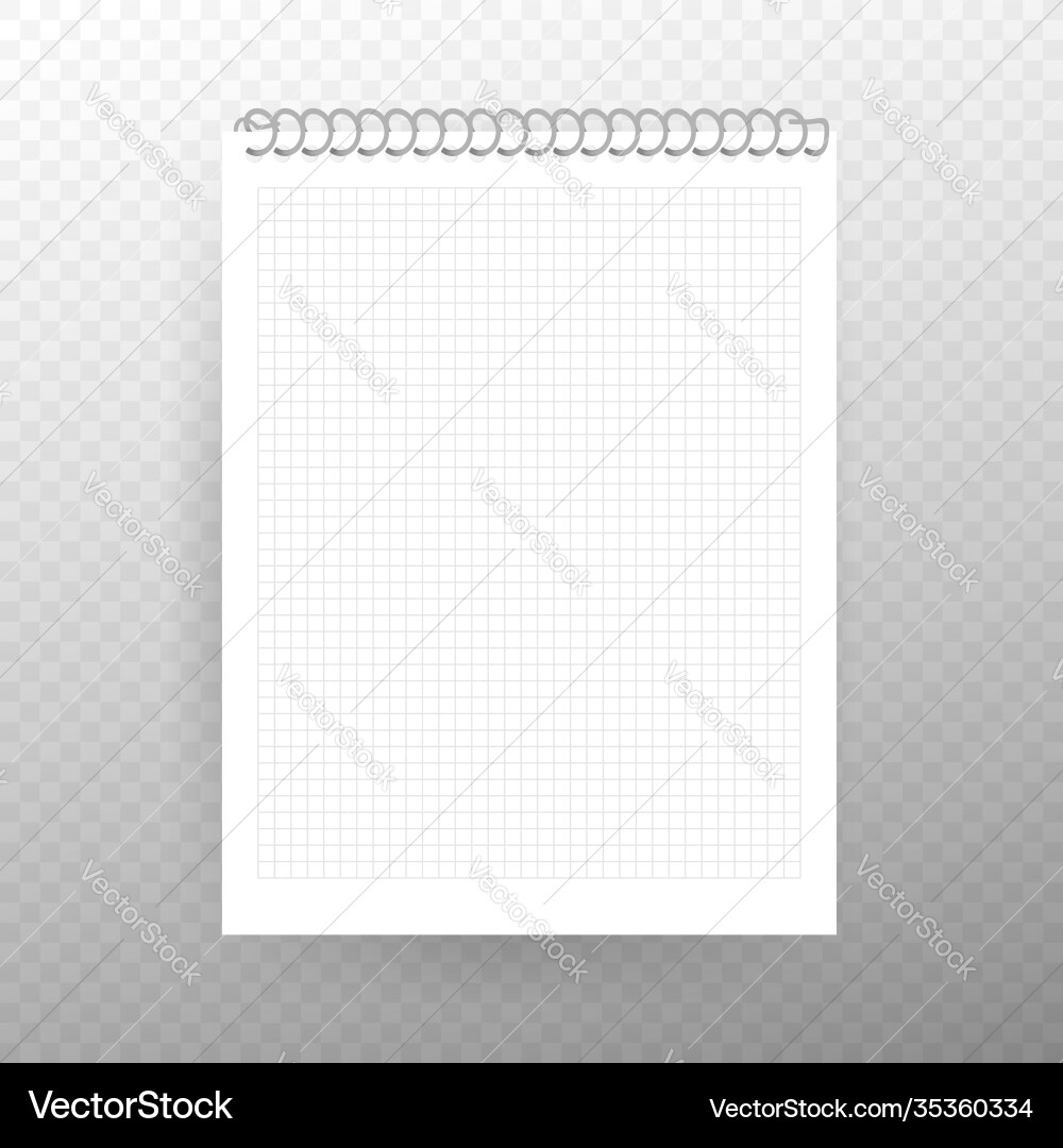 Blank realistic spiral notepad notebook isolated Vector Image
