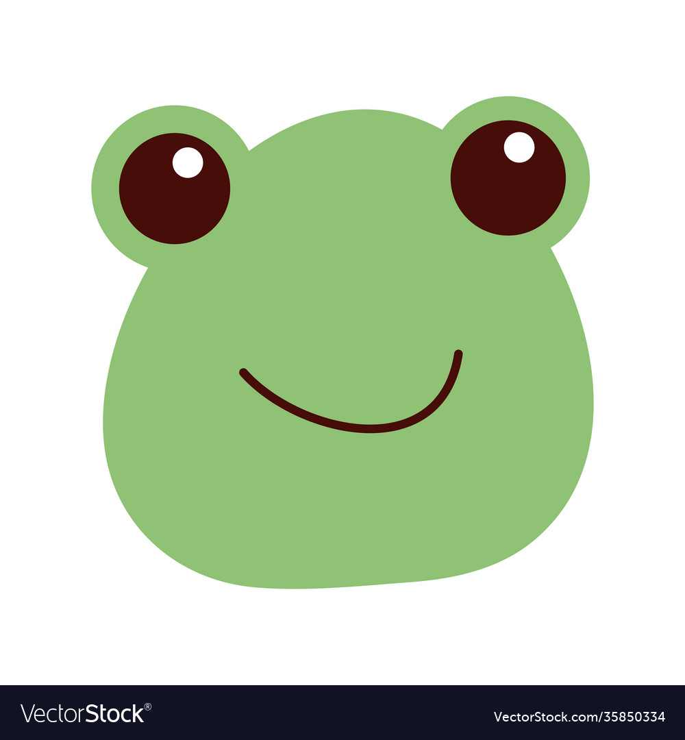 Cute frog little animal head character Royalty Free Vector