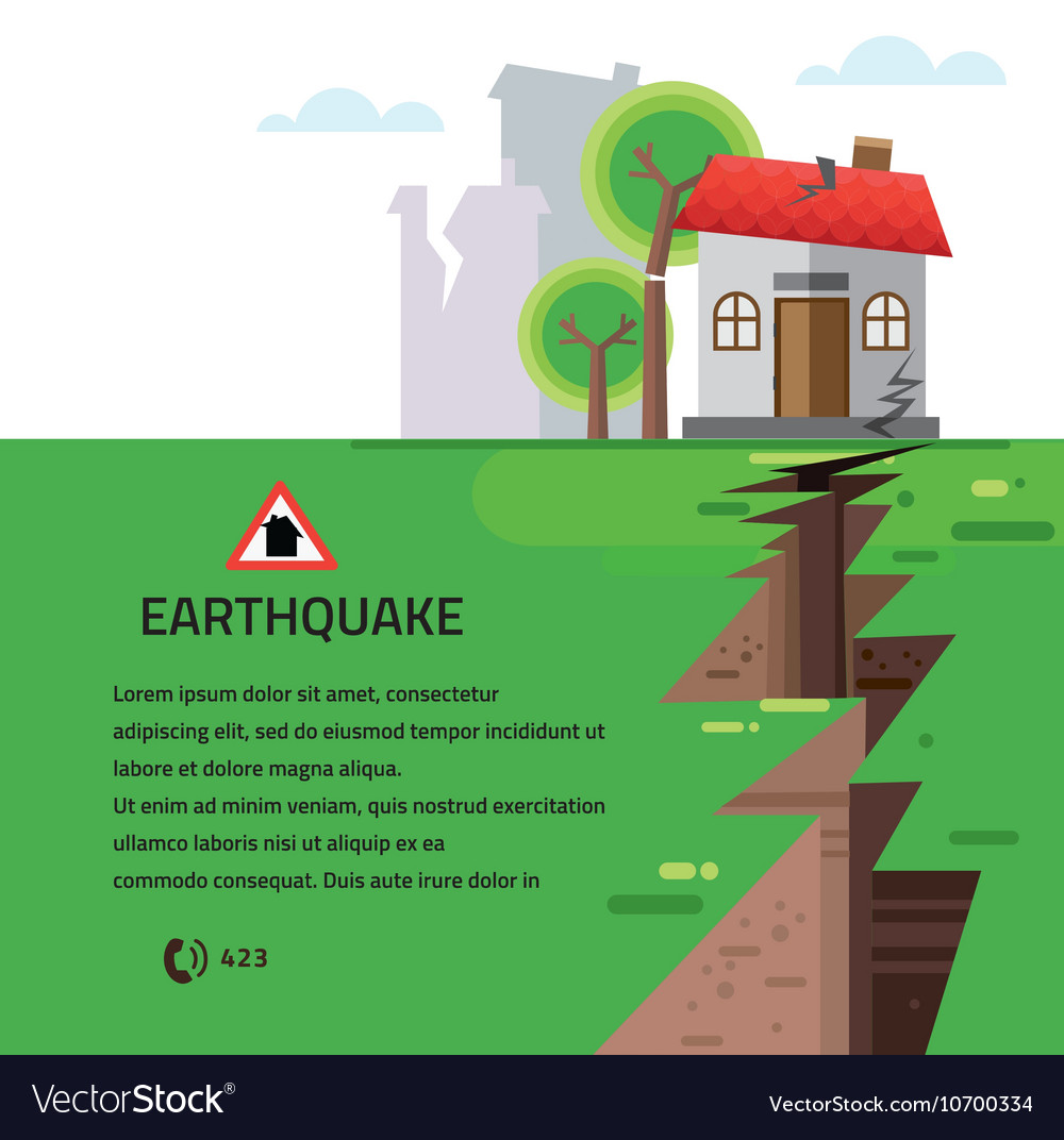 Earthquake insurance colourful Royalty Free Vector Image