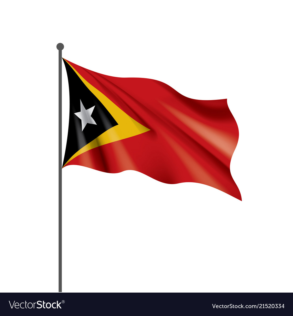 East timor flag on a white Royalty Free Vector Image