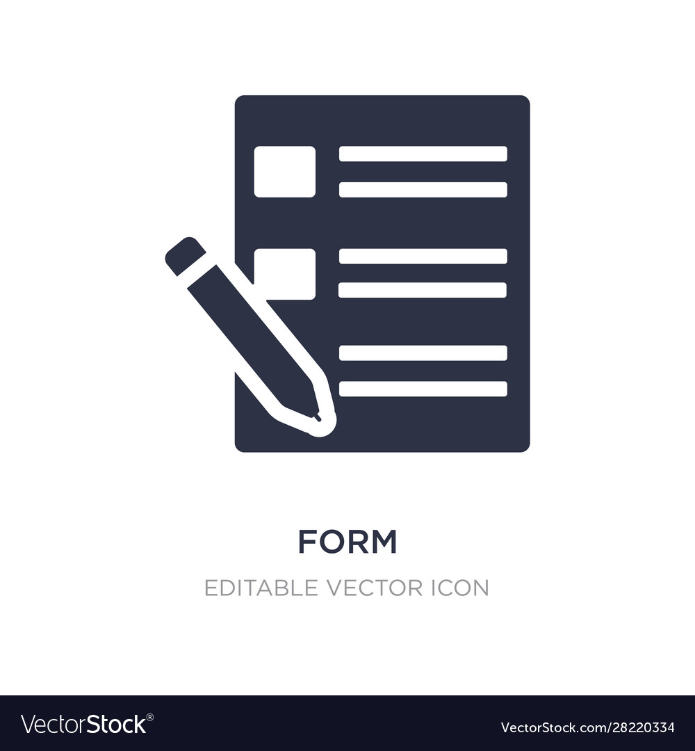 Form icon on white background simple element from Vector Image