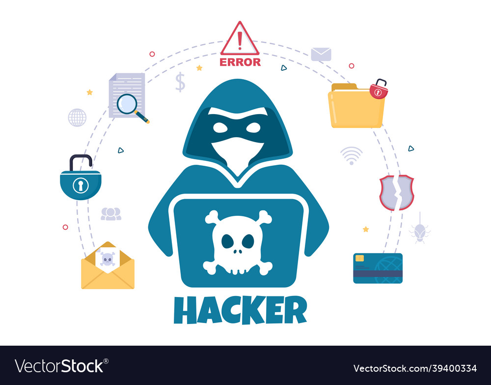 Hacker using computer server to activity hacked Vector Image