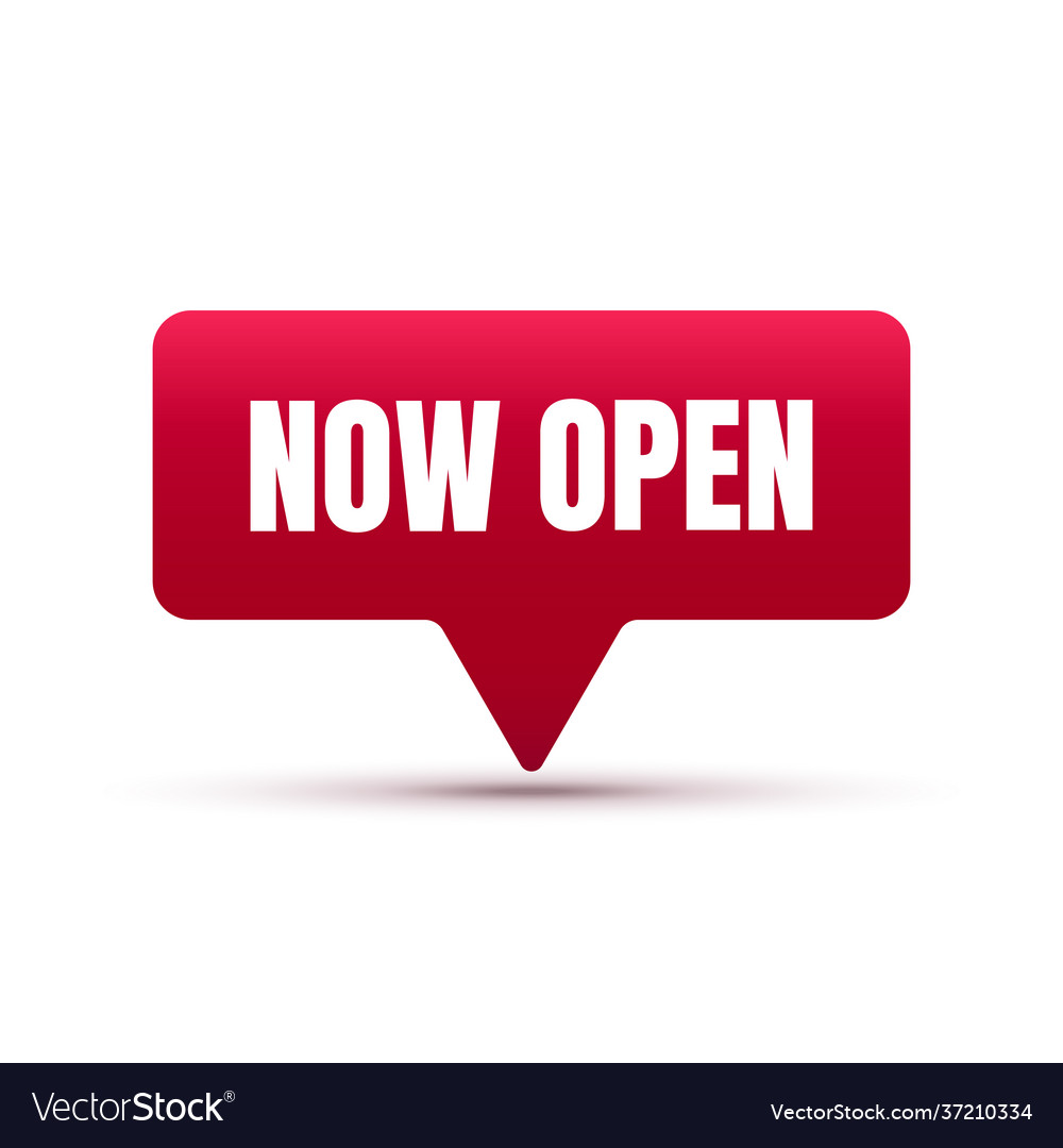 Now open tag open signboard Royalty Free Vector Image