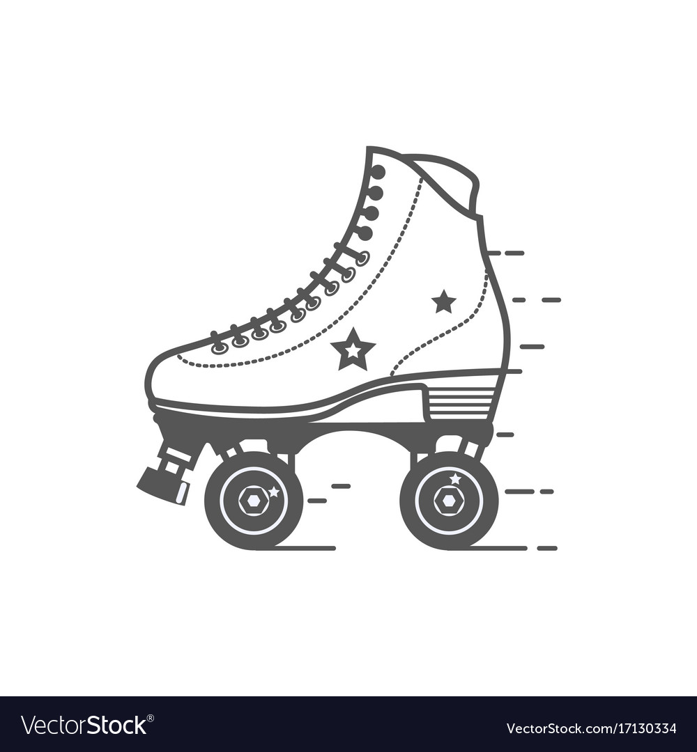 Roller Skate Icon Flat Related Icon Royalty Free Vector