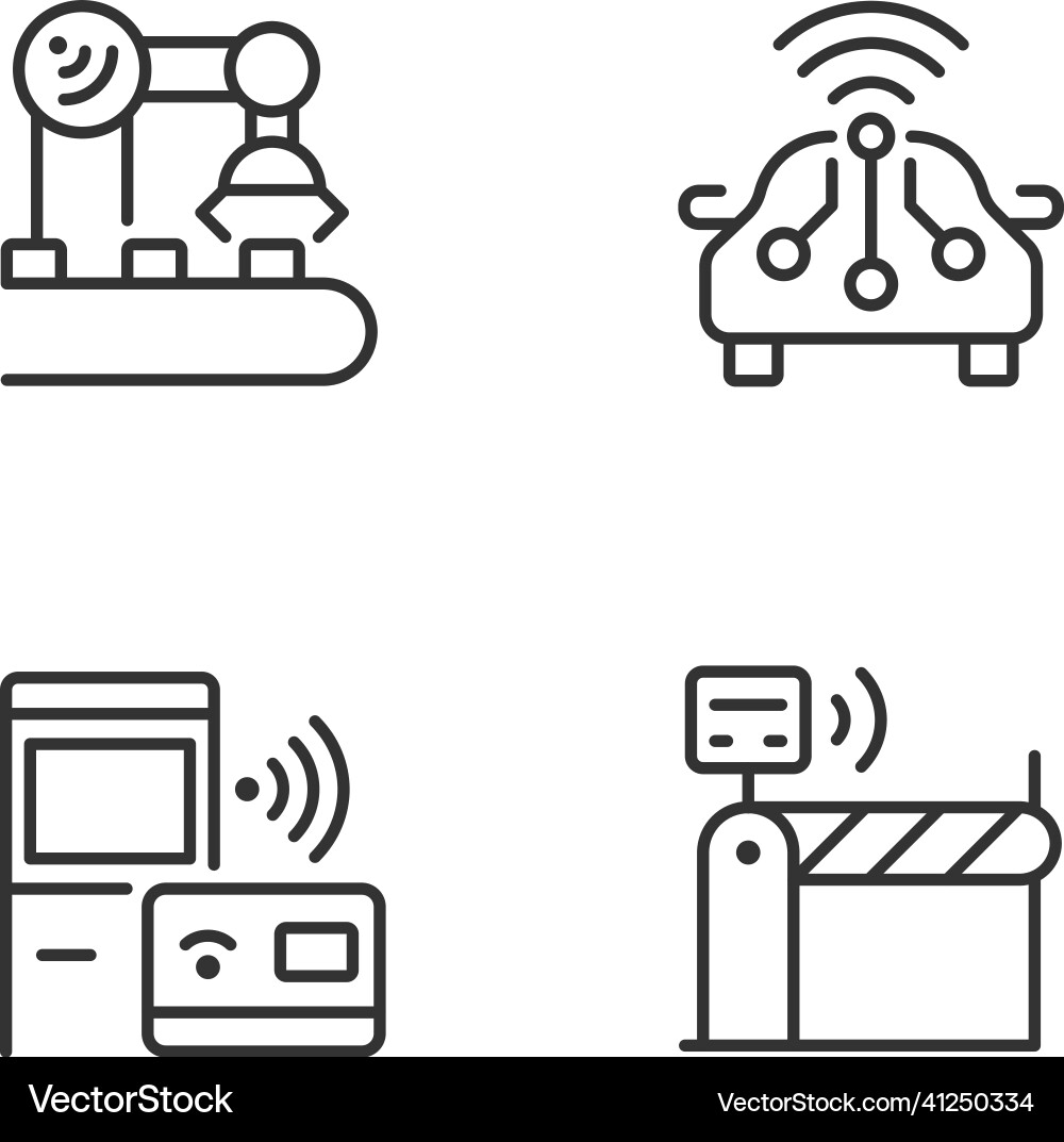 Wireless technologies pixel perfect linear icons Vector Image