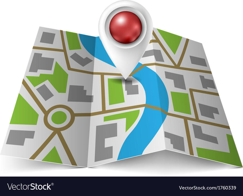 City map with red pointer