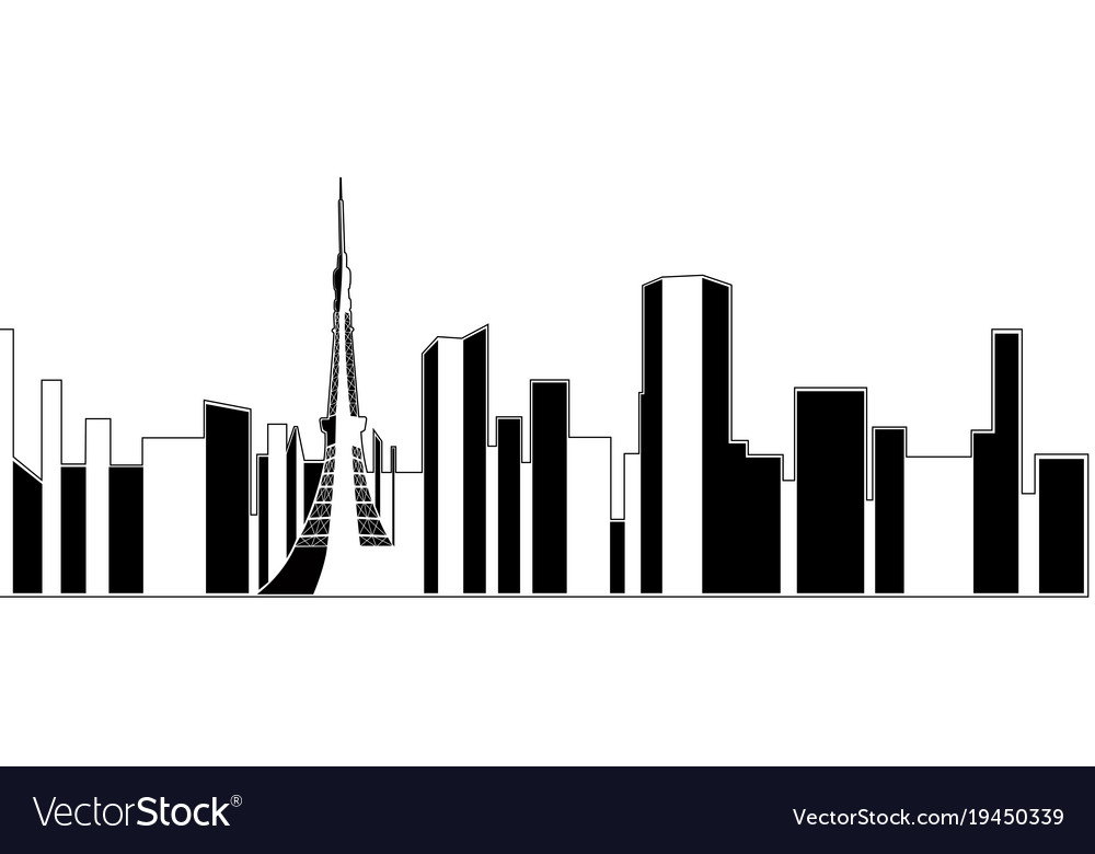 Isolated tokyo cityscape Royalty Free Vector Image