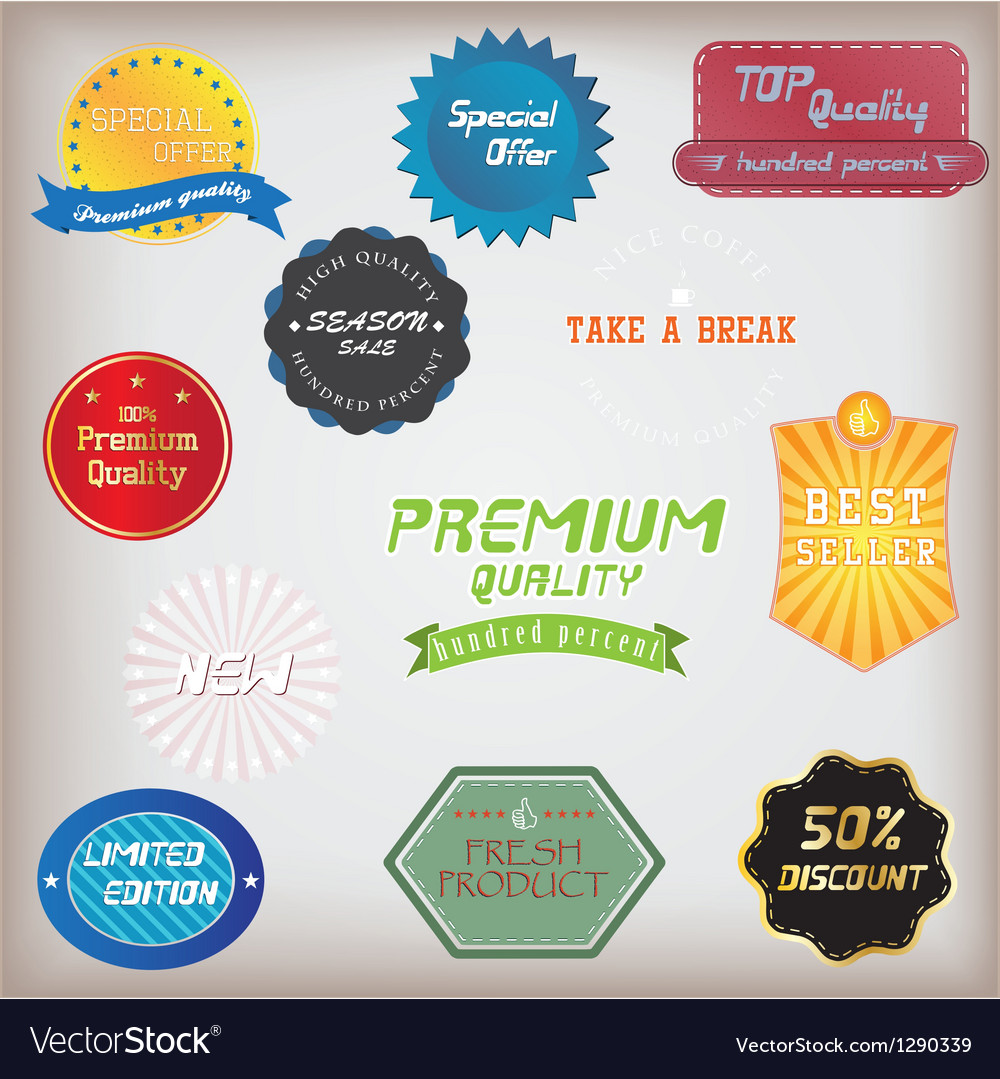 Set of badge and labels Royalty Free Vector Image