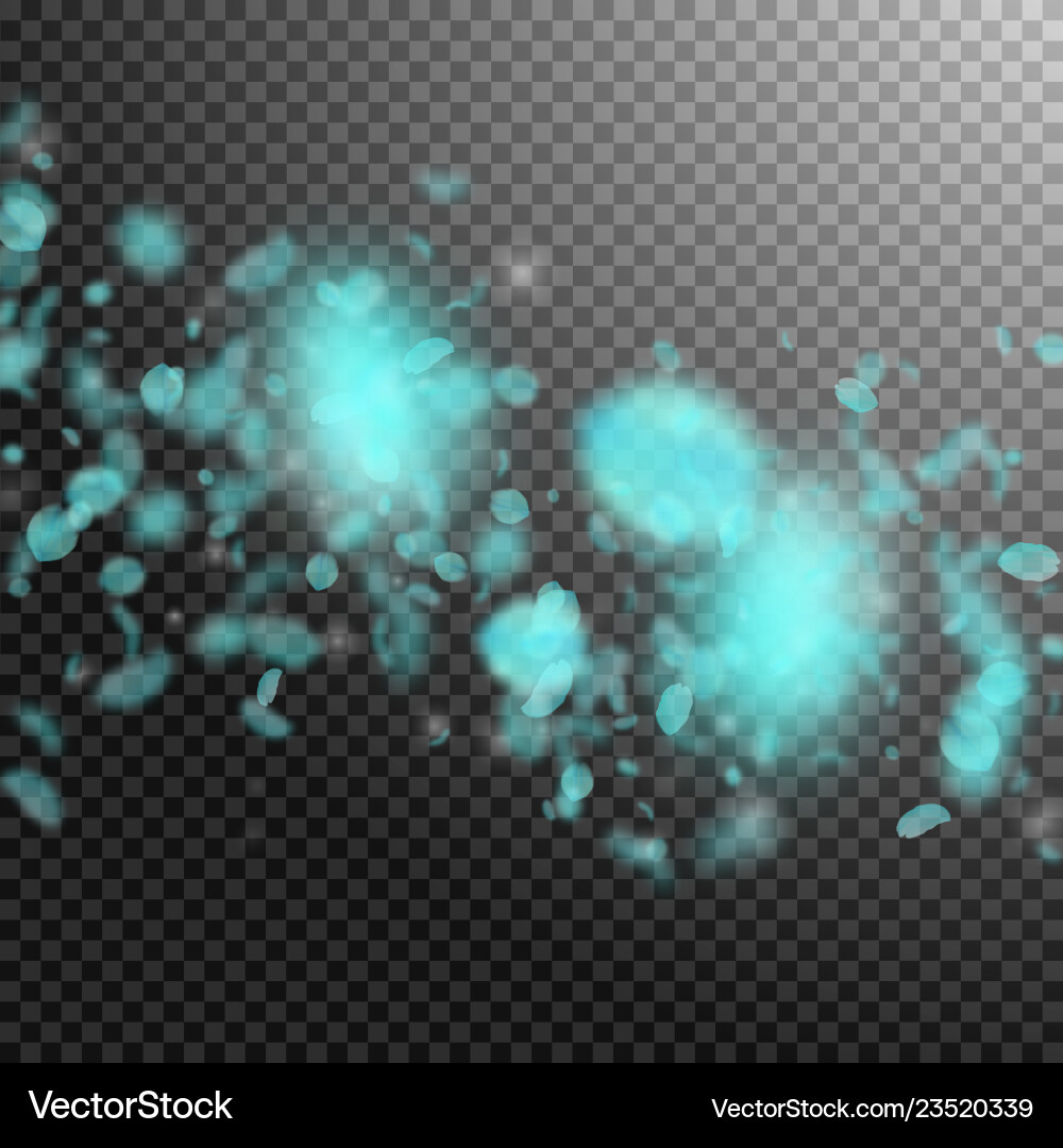 Turquoise flower petals falling down majestic rom Vector Image