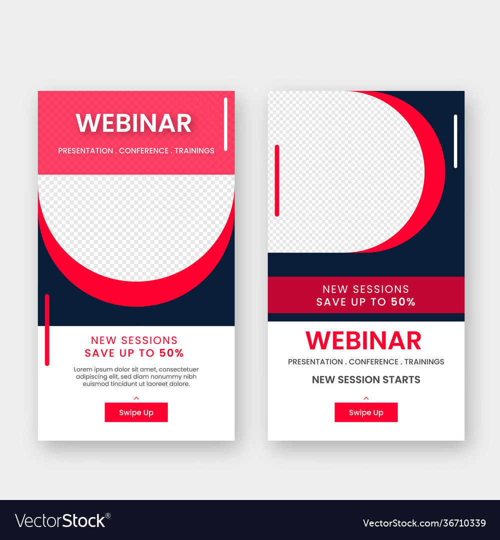 Webinar new sessions template or flyer design set Vector Image