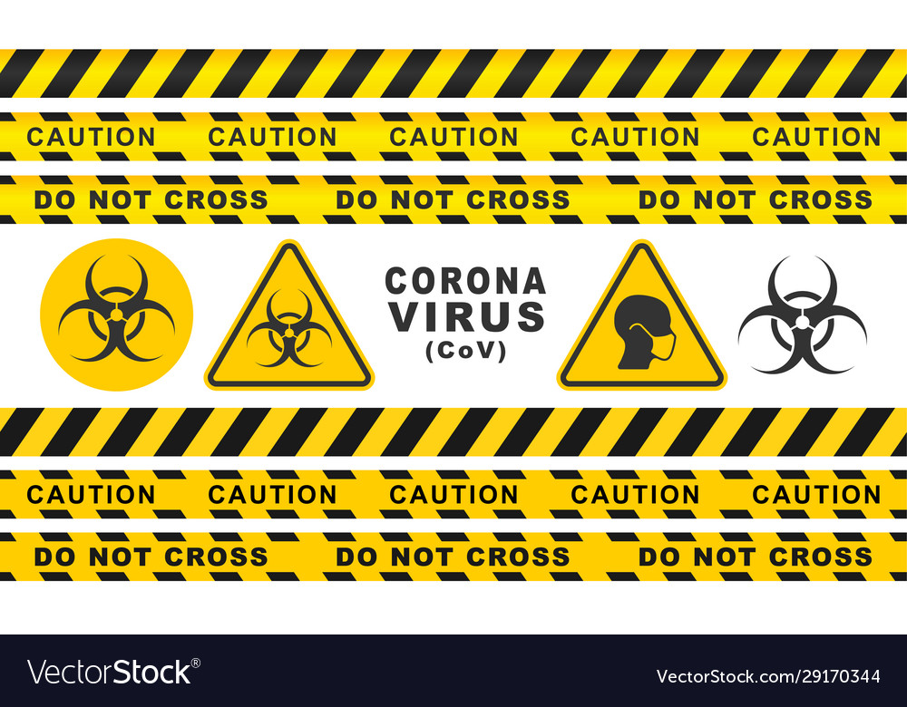 Corona virus biohazard warning safety icon shape Vector Image