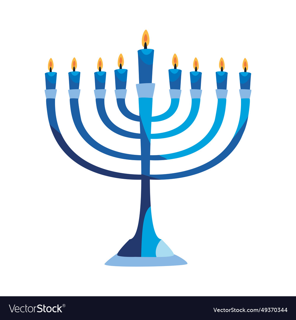 Hanukkah menorah lights Royalty Free Vector Image