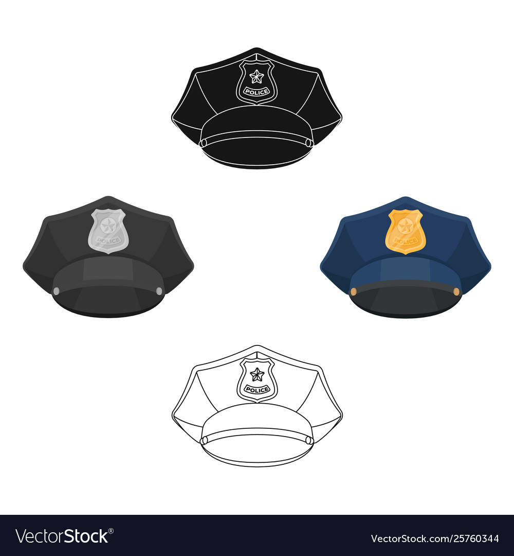 Police cap icon in cartoonblack style isolated Vector Image