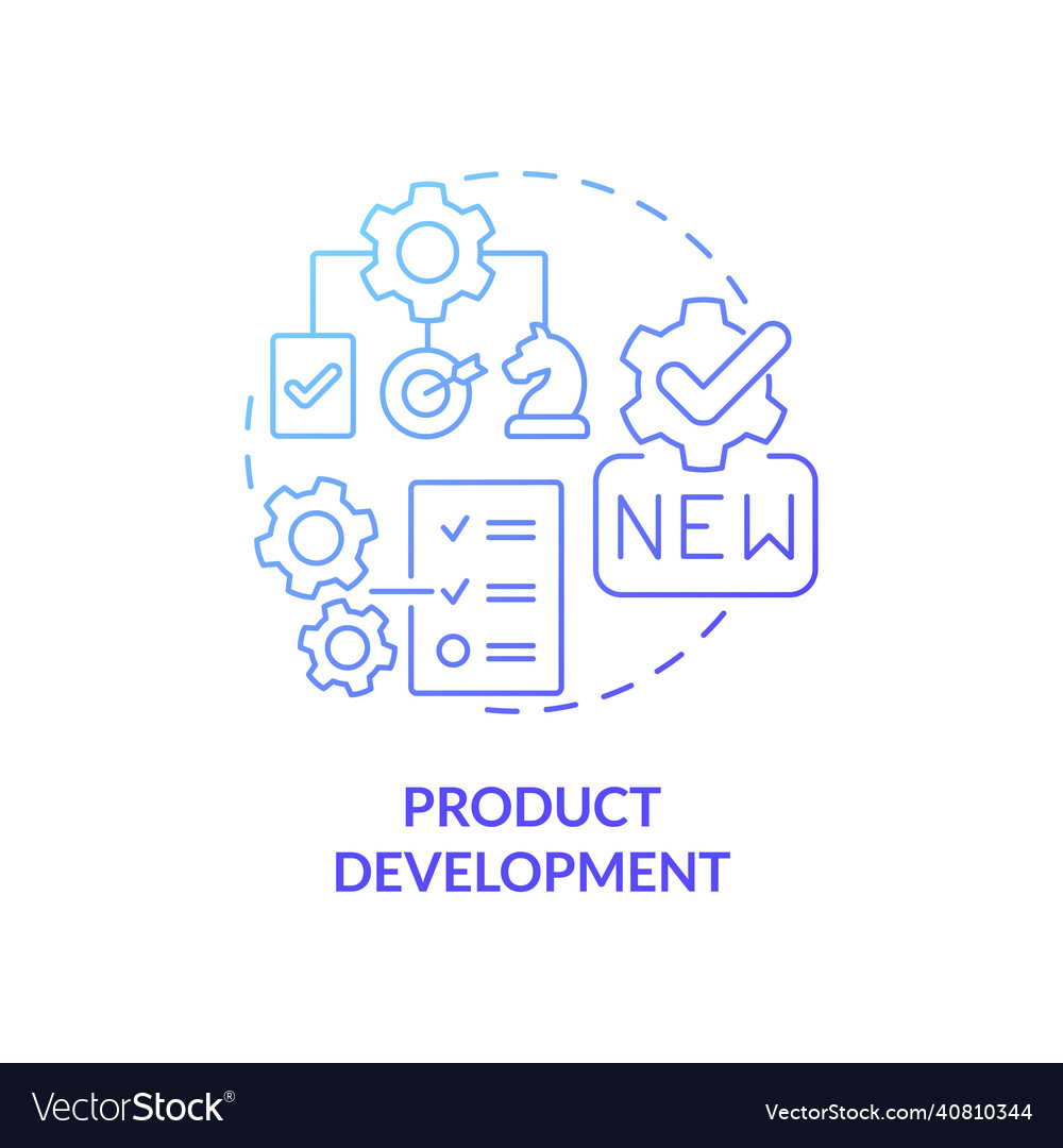 Product development blue gradient concept icon Vector Image