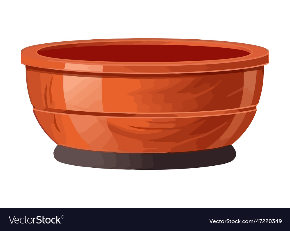 Earthenware pottery bowl Royalty Free Vector Image