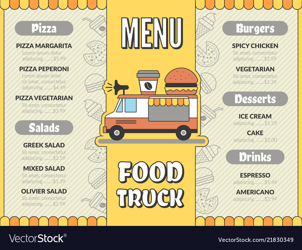 Food Truck Menu Examples