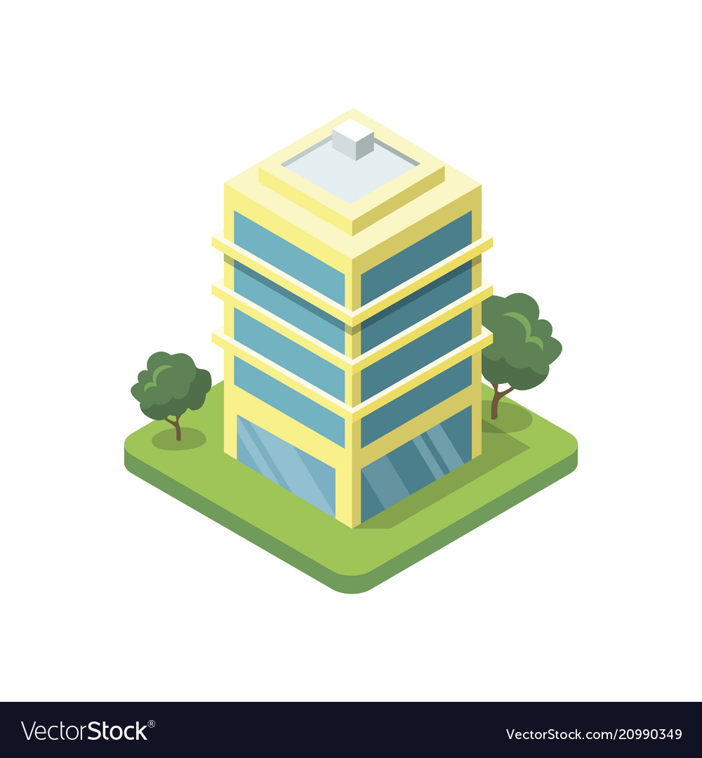 Download Office building isometric 3d icon Royalty Free Vector Image