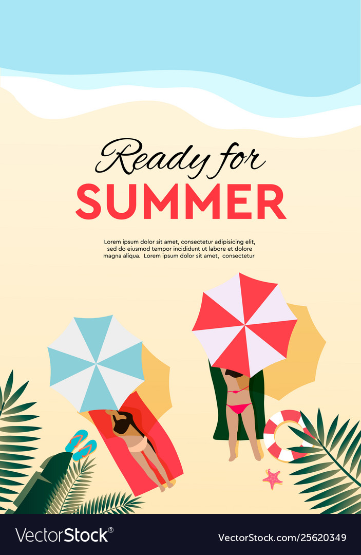 Summer holidays and tropical vacation poster Vector Image