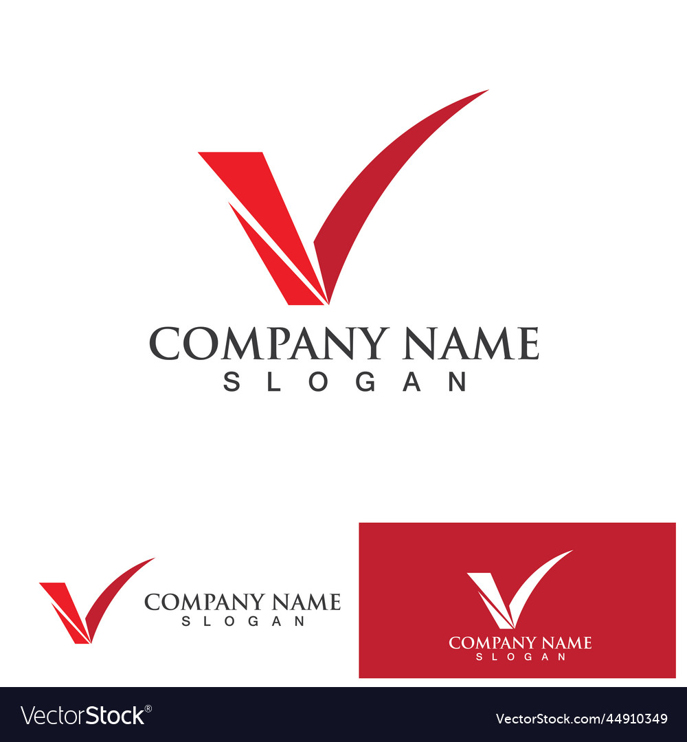 V initial letter business logo and symbol Vector Image