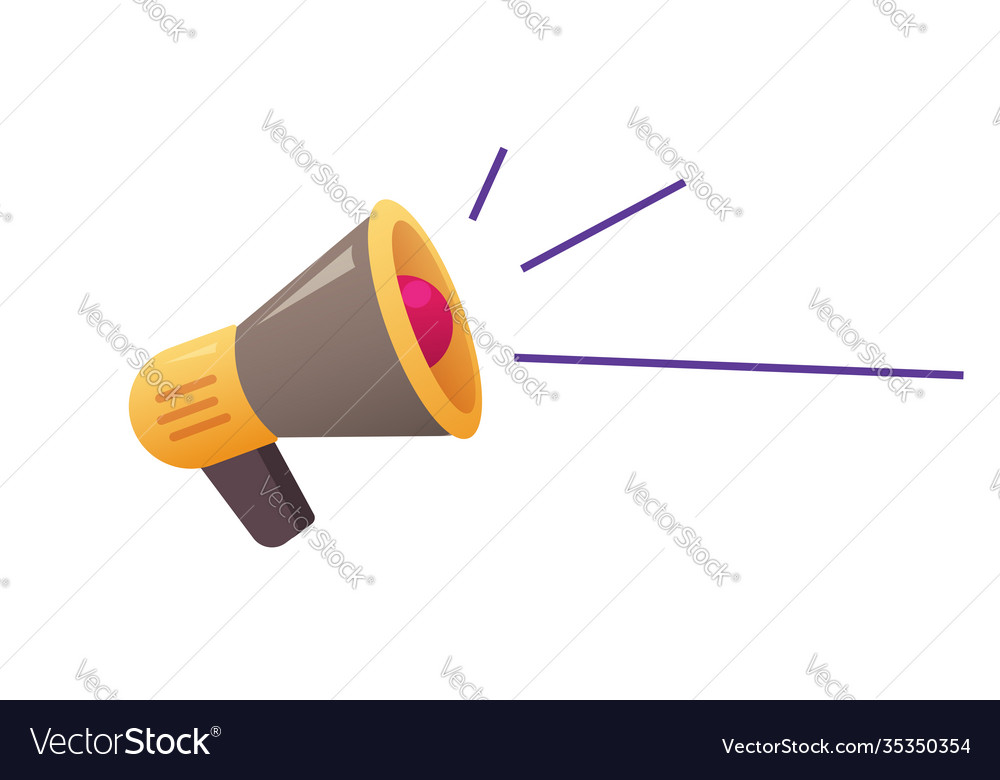 Cartoon shout out form megaphone loud speaker Vector Image