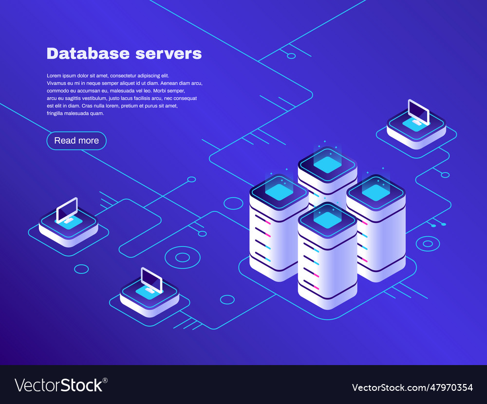 Database servers digital datacenter server Vector Image