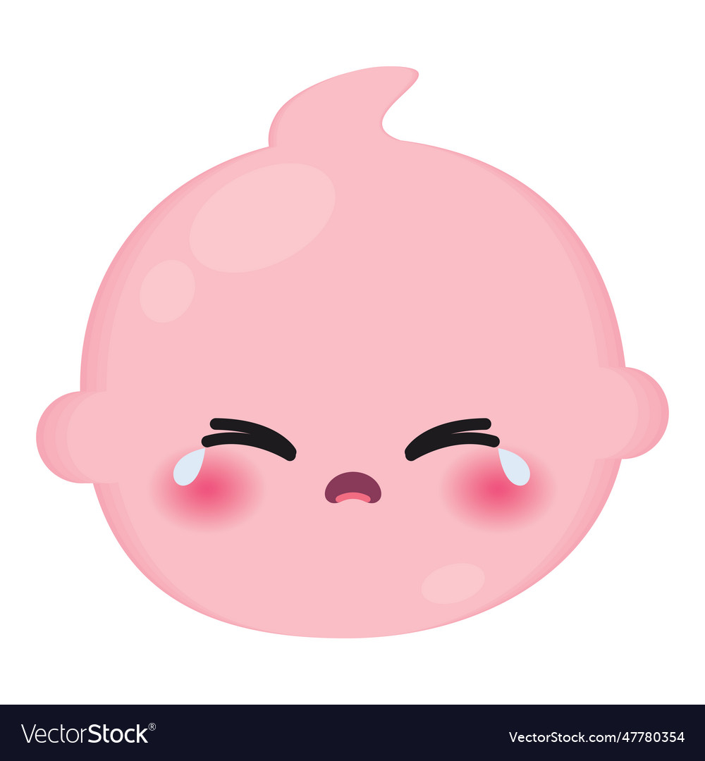 Isolated colored cute crying baby emoji icon Vector Image