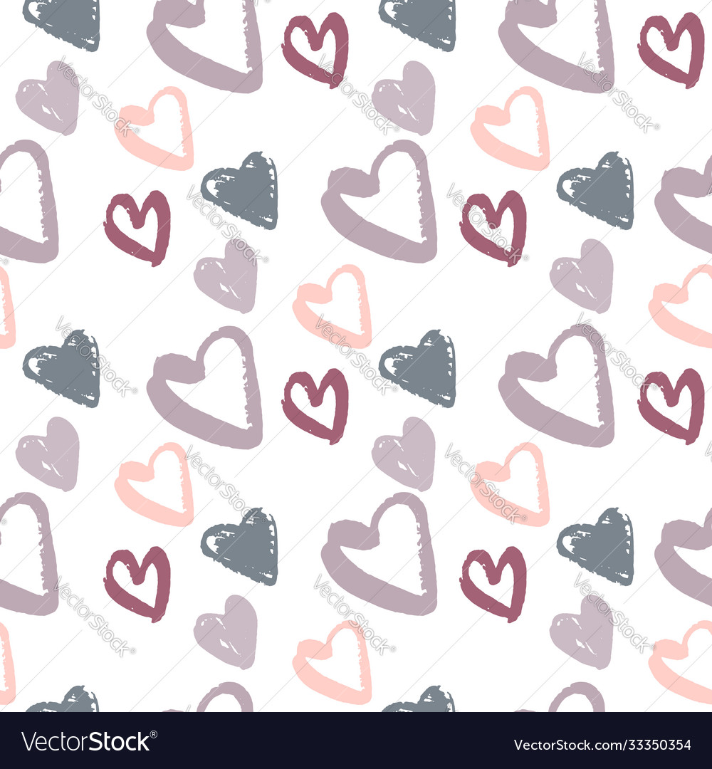 Isolated seamless heart pattern with white Vector Image