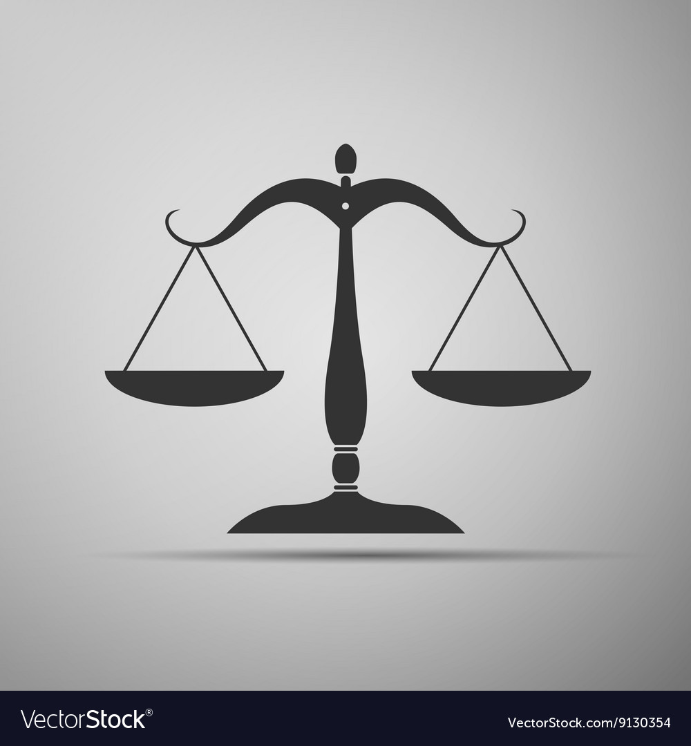 Justice scales silhouette icon Royalty Free Vector Image