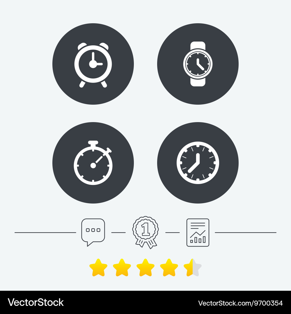 Mechanical clock time icons Stopwatch timer Vector Image