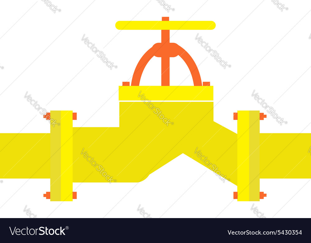 Metal valve on pipeline Royalty Free Vector Image