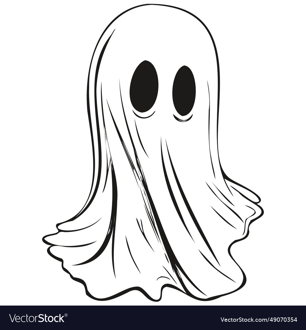 Scary ghost haunting in black and white Royalty Free Vector