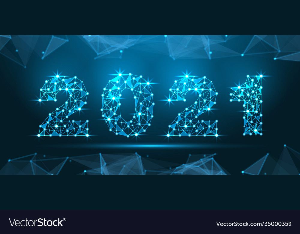 2021 technology digital style geometric polygonal vector image 2021 technology digital style geometric polygonal
