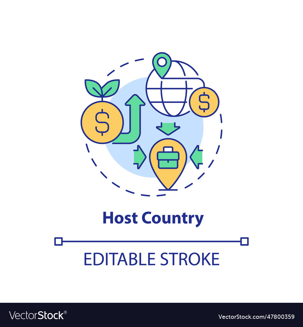 Customizable host country icon fdi concept