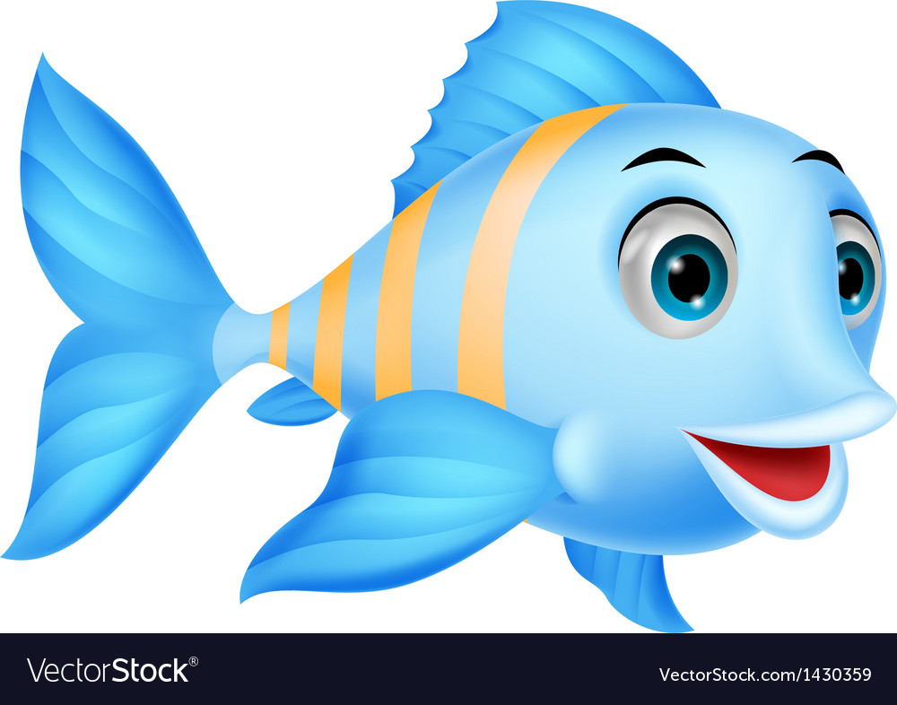 Download Cute fish cartoon Royalty Free Vector Image - VectorStock