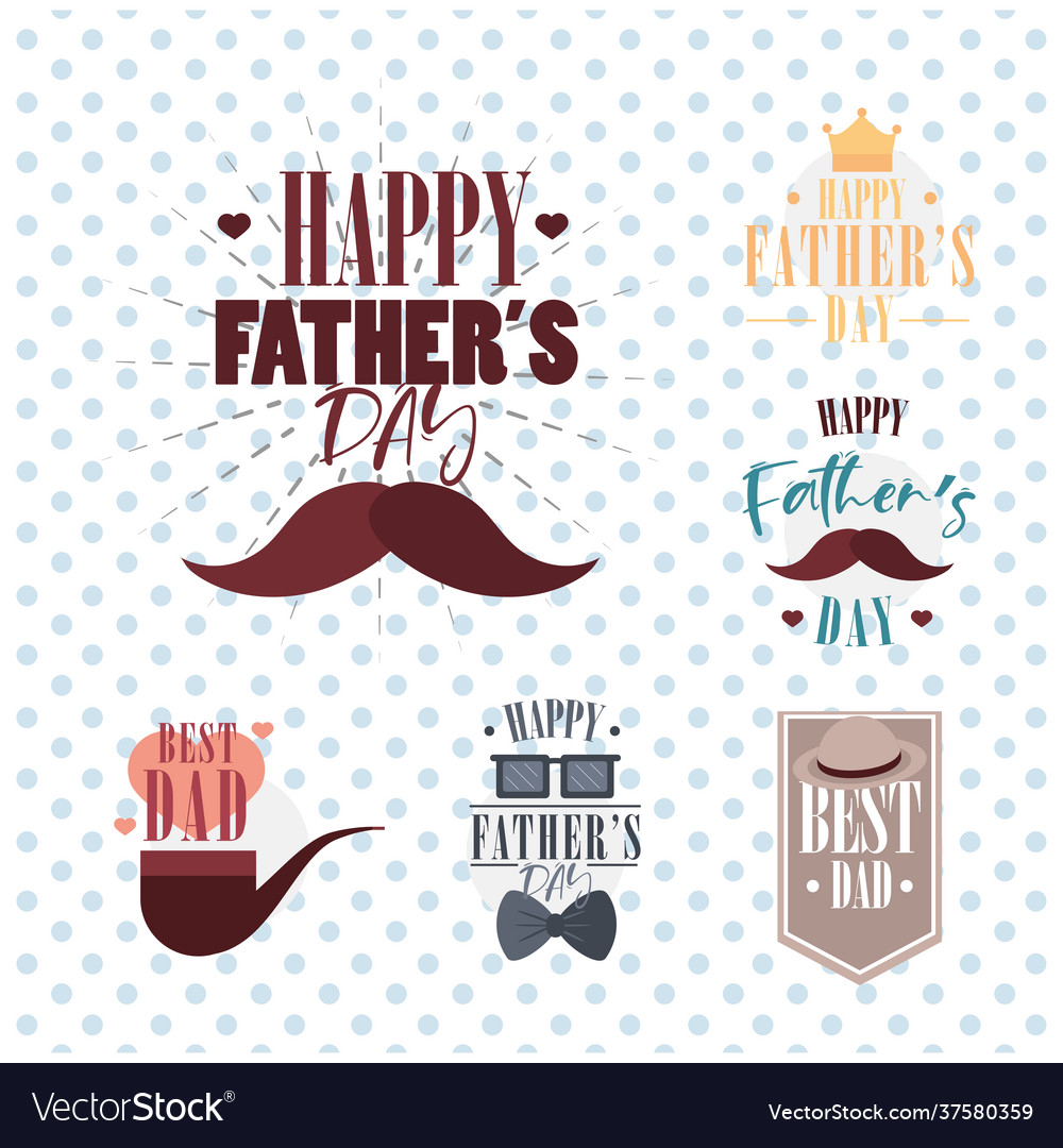 Fathers day set Royalty Free Vector Image - VectorStock