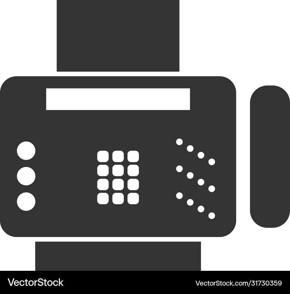 Fax machine icon flat Royalty Free Vector Image