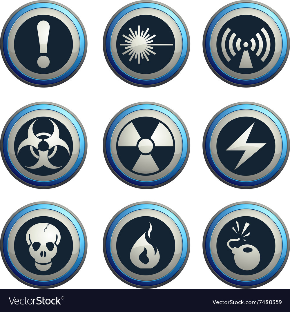 Hazard icons set Royalty Free Vector Image - VectorStock