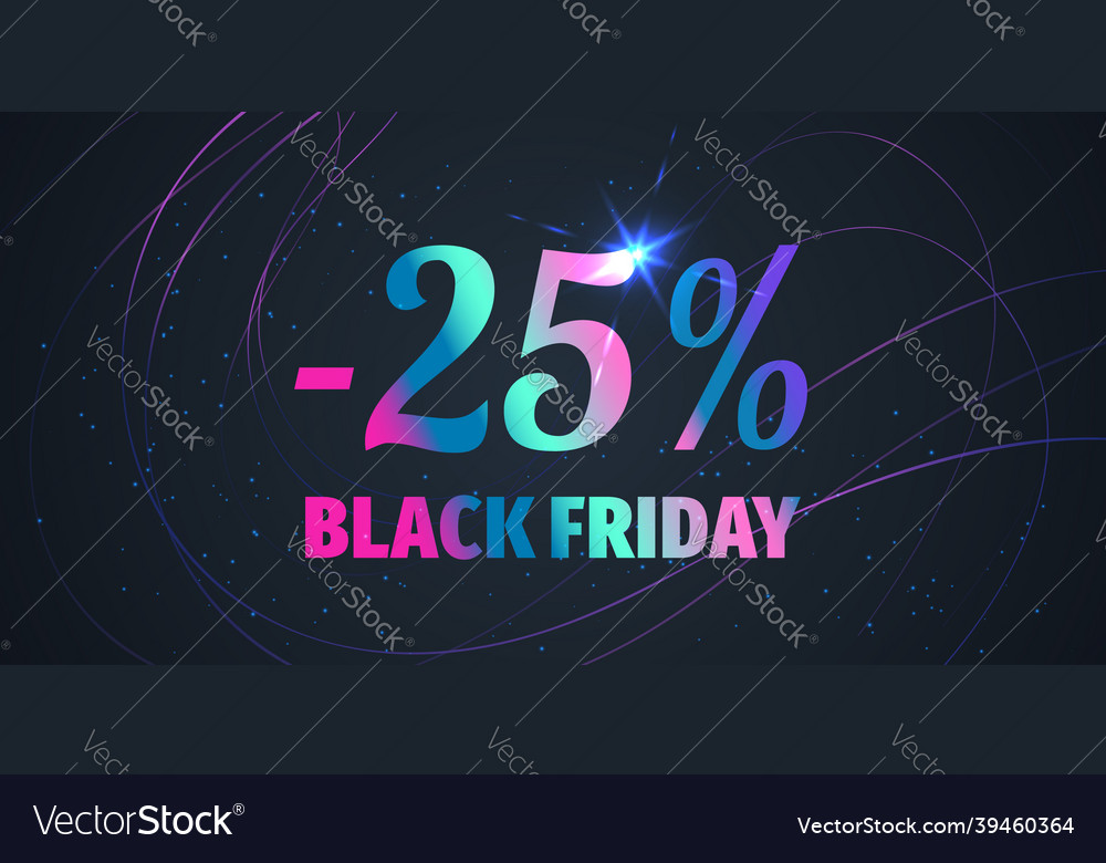 25 percent black friday sale background Royalty Free Vector